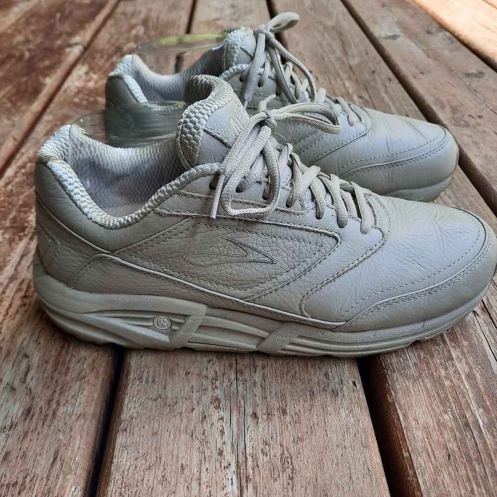 Brooks Addiction Walking Shoes Bone Leather Orthopedic Comfort Shoes Size 9 Wide - Picture 3 of 15